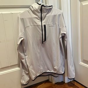 EDDIE BAUER High route grid 1/2 zip fleece hoodie